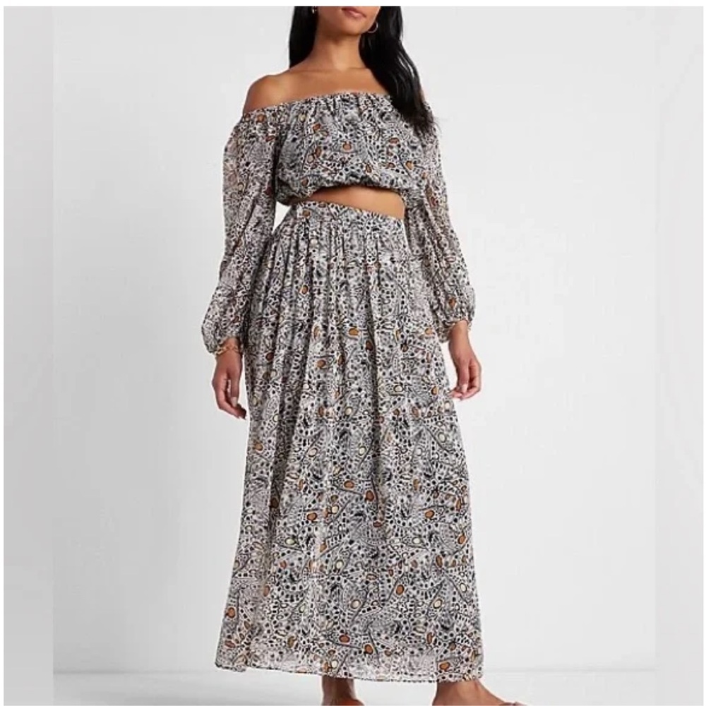 Off-Shoulder Top and Maxi Skirt Set